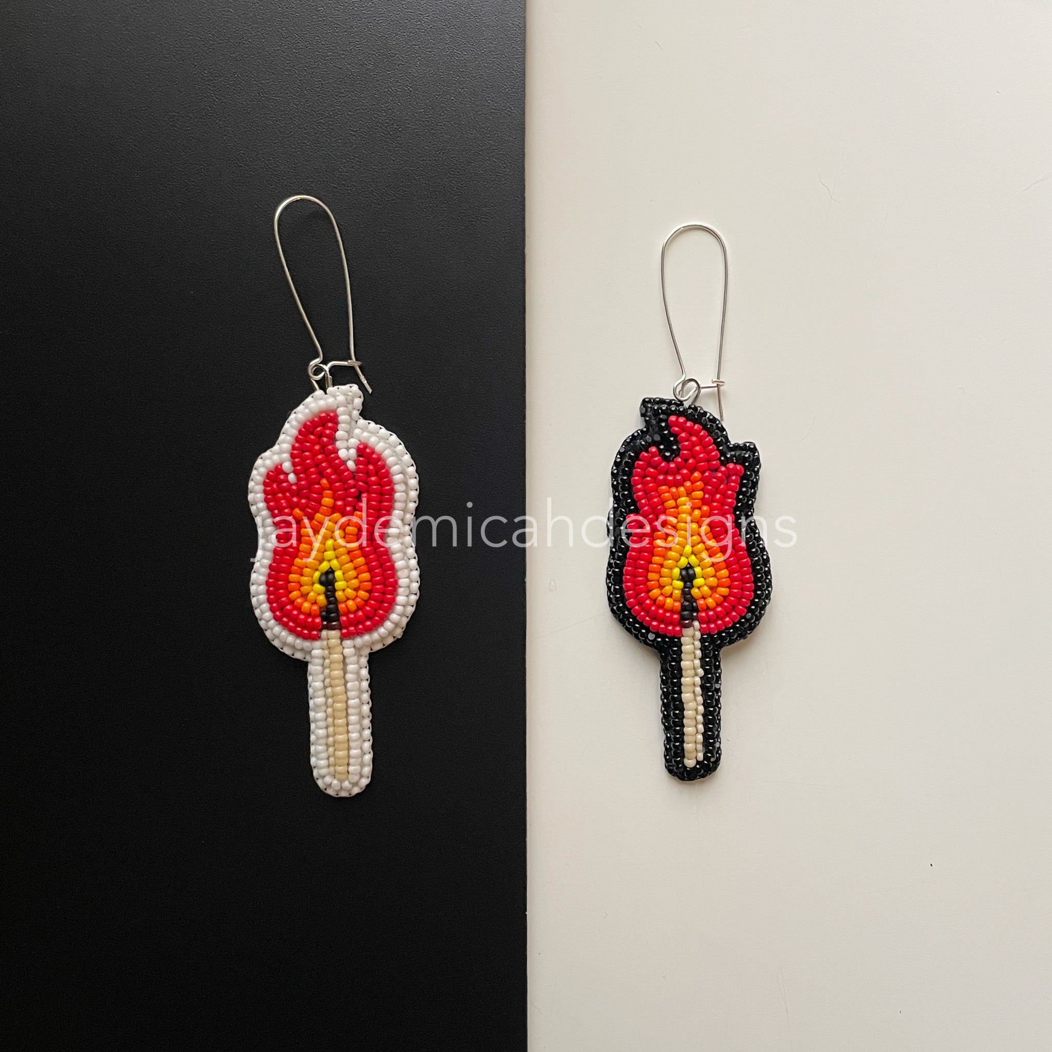 b & w match earrings