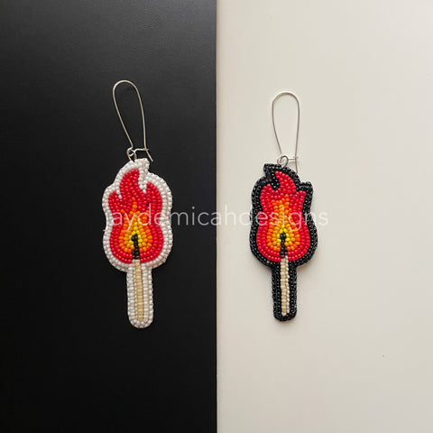 b & w match earrings