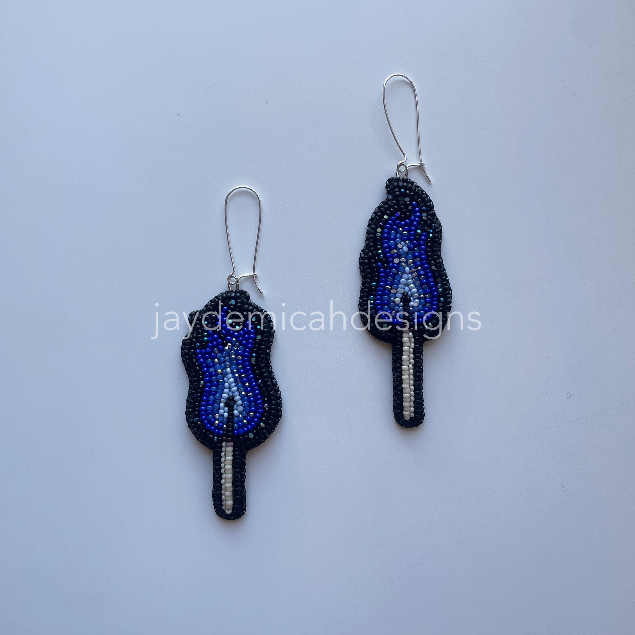 blue fire match earrings