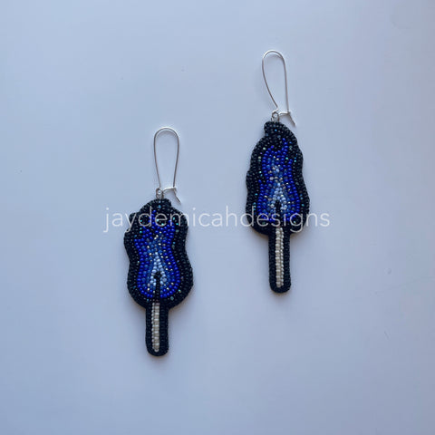 blue fire match earrings
