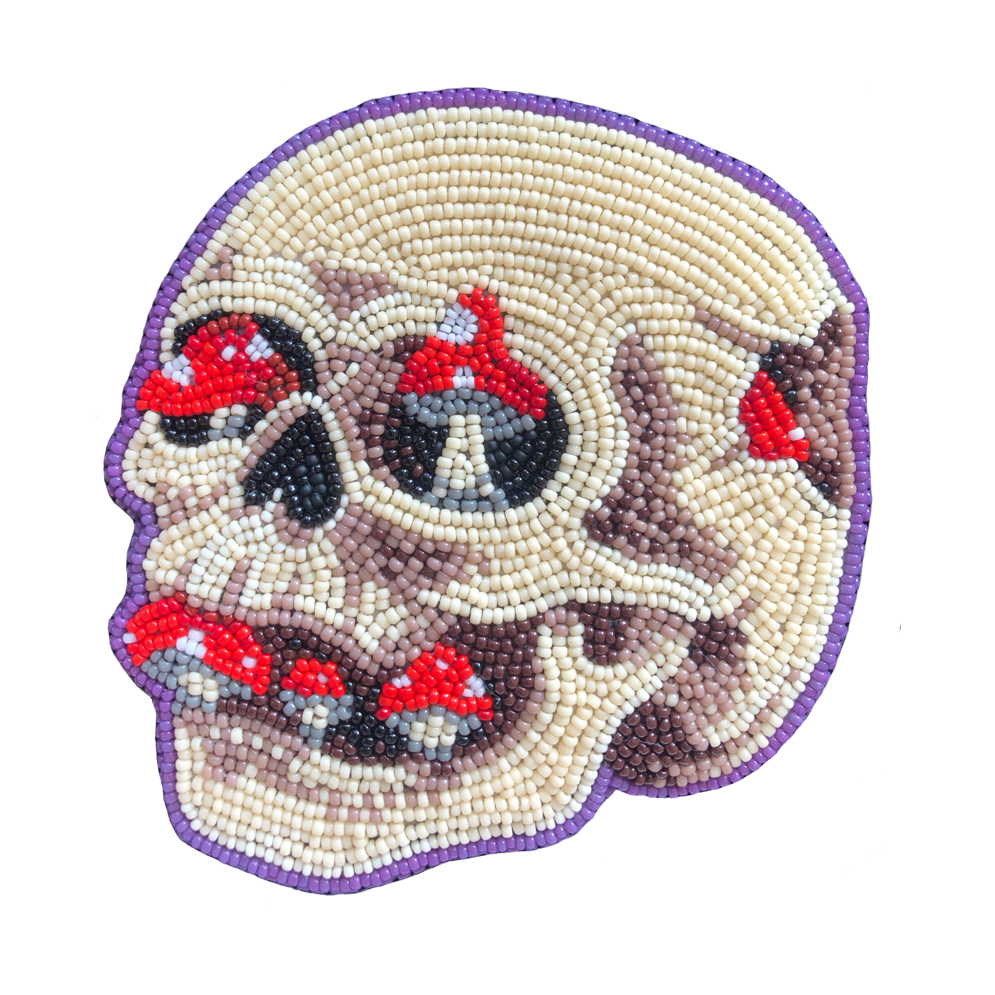 skull with mushrooms sticker